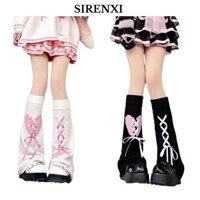 Dụng cụ làm ấm chân SIRENXI, Tất tất dài dáng rộng bằng sợi Acrylic, Thắt nơ quấn chân