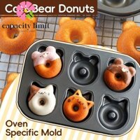 Dụng cụ làm bánh rán giới hạn NĂNG LƯỢNG, Khay nướng bánh sô cô la hoạt hình họa tiết mèo, Thép Carbon gia dụng Dễ dàng làm sạch 6 khoang bánh Madeleine Chảo nướng bánh Pudding