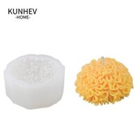Dụng cụ làm nến KUNHEV, Khuôn silicon nhỏ giọt kim tự tháp cúc vạn thọ, Khuôn nhựa trắng chết chất lượng cao
