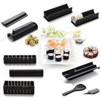 Dụng cụ làm sushi, cơm cuộn, trứng cuộn, kimbap siêu nhanh tiện lợi cho gia đình hoặc văn phòng 27 x 14.5 x 8cm Tặng kèm khuôn ống làm sushi cầm tay 29x 5cm - Khuôn làm sushi, ống làm cơm cuộn