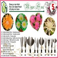 Dụng cụ làm thạch rau câu 3D Ngọc Huệ (Bộ số 5 - hướng dương, mẫu đơn, dã quỳ, phong lữ thảo, cúc susan, mao lương)