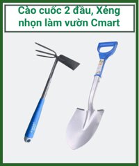 Dụng cụ làm vườn cào cuốc 2 đầu, xẻng nhỏ cầm tay C-Mart
