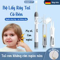 Dụng Cụ Lấy Ráy Tai Thông Minh Có Đèn LED, Nhíp Gắp Ráy Tai, Đầu Silicon Mềm An Toàn, Có Hộp Đựng
