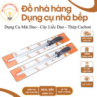Dụng cụ mài dao, cây liếc dao, thép cacbon siêu cứng, có rãnh khía, đầu nam châm tay cầm bọc nhựa