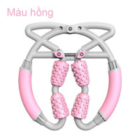 Dụng cụ massage cổ vai gáy 4 con lăn cầm tay XM-009 - Màu Hồng