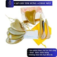 Dụng Cụ Massage Mặt Cạo Gió + Chày Mắt Sừng Xoá Mờ Nếp Nhăn