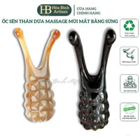 Dụng Cụ Massage Mũi Mắt Bằng Sừng HBA Hòa Bình Artisan - Thon Gọn Mũi Mát xa Mũi mặt sừng trâu hình ốc sên thân dứa