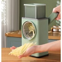 Dụng cụ máy cắt thái lát, bào sợi, nghiền nhỏ rau củ quả VEGETABLE CUTTER đa năng màu xanh mint tiện lợi sang trọng