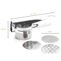 Dụng cụ nghiền khoai tây, ép củ quả, làm bún mì 3 vỉ khuôn (Inox)