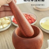 Dụng cụ nghiền tỏi bằng gỗ, máy nghiền tỏi thủ công gia đình, cối nghiền tỏi bằng gỗ nguyên khối, dụng cụ nghiền tỏi, thìa gỗ, thìa gỗ nhà bếp W7P7