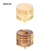 Dụng cụ nhà bếp đa năng Thùng Sushi bằng gỗ có nắp 16cm Thùng dễ sử dụng