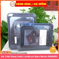 Dụng cụ nhà bếp, Set 2 thớt kháng khuẩn Lock&Lock Black Marble CKD009S2 màu đen