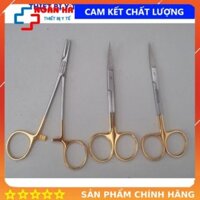 dụng cụ nhấn mí kìm kẹp kim+kéo cắt chỉ chuôi vàng - TBYT BV.