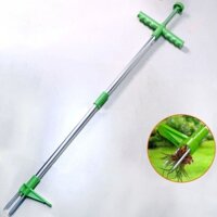 Dụng cụ nhổ cỏ dại, xiên xoáy nhổ cỏ 3 tiêu cán rút inox để nhổ cỏ cứng đầu không cần cúi người
