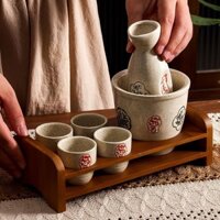 Dụng Cụ Sake Nhật Bản Bộ Nồi Rượu Giá Trị Cao Soju Rượu Ấm Nhỏ Thủy Tinh Gốm Cổ Phong Thủy Cốc Niche Cao Cấp