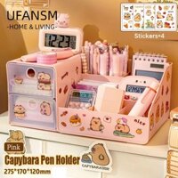 Dụng cụ sắp xếp bàn ULASM, Bút chì Capybara bằng nhựa, Bàn làm việc chắc chắn Tidy Dung tích lớn Hộp đựng bút nhiều lưới đứng yên