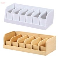 Dụng cụ sắp xếp đai gỗ, Tiết kiệm không gian Hộp lưu trữ đai 6 lưới, Tre tự nhiên chất lượng cao Giá trưng bày đai bền tiện lợi Quà tặng ngày của Cha