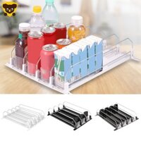 Dụng cụ sắp xếp đồ uống cho tủ lạnh Hộp đựng Soda tự trượt có thiết kế khóa 3 hàng Hộp đựng đồ uống tủ lạnh có thể điều chỉnh chiều rộng SHOPCYC7280