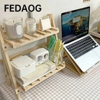 Dụng cụ sắp xếp mặt bàn FEDAOG, Kệ lưu trữ bằng gỗ đa năng ổn định, Kệ văn phòng phẩm 2 lớp gấp