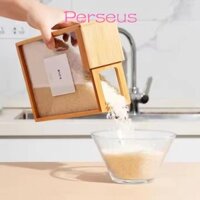 Dụng cụ sắp xếp nhà bếp MEGOCE, Hộp đựng thực phẩm 2L kín khí, bằng gỗ có nhãn Hộp đựng thực phẩm chống ẩm Nhà bếp