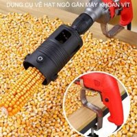 Dụng cụ tách hạt ngô thông minh thế hệ mới gắn máy khoan vít, có điều chỉnh độ lớn
