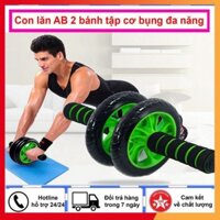 Dụng cụ tập gym thể dục thể thao con lăn tập bụng 2 bánh, máy tập cơ bụng con lăng tập gym ab tại nhà TẶNG thảm lót gối