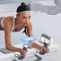 Dụng Cụ Tập Plank 3 Trong 1 Hít Đất, Squat Tập Bụng - Bảng Tập Plank Có Dây Kháng Lực Và Đồng Hồ Đếm