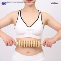 Dụng cụ Tập Yoga Massage toàn thân 8 bánh gai bằng gỗ Bách Xanh MH868 chăm sóc sức khỏe