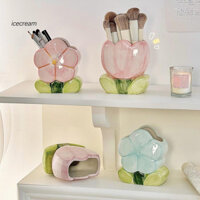 Dụng Cụ Trang Điểm Handmade Hoa Tulip Gốm Hoa Bút Trang Điểm Dụng Cụ Sắp Xếp Bàn Chải Trang Điểm Cho Văn Phòng Tại Nhà Bàn Đông Nam Á Người Mua Yêu Thích