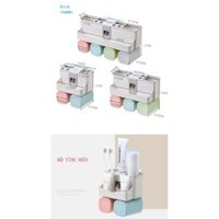 Dụng cụ treo bàn chải kem đánh răng 2 3 4 cốc hút chân không tự nhả kem đánh răng có thể để sữa rửa măt đồ trang điểm