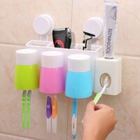 DỤNG CỤ TREO BÀN CHẢI, KEM ĐÁNH RĂNG KÈM 3 CỐC