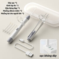 Dụng Cụ Vệ Sinh Tai Có Đèn led Bằng Silicon Mềm Cho Bé，Bộ dụng cụ lấy ráy tai cao cấp an toàn