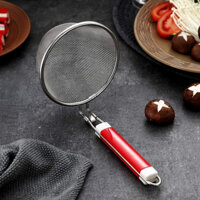 Dụng cụ vợt lưới Inox cao cấp Pearl Metal sóc phở trụng bún nhúng hủ tiếu cán đỏ xuất Nhật