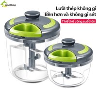 Dụng cụ xay hành tỏi đa năng AIGE dây rút, máy xay kéo tay hành tỏi ớt, máy xay dung tích lớn
