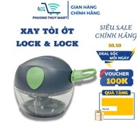 Dụng cụ xay tỏi ớt Lock and Lock, máy xay mini đa năng lưỡi dao 3 cánh bằng inox rất tiện lợi, xay thực phẩm đa dạng