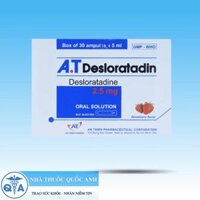Dung dịch A.t Desloratadin Chống Dị Ứng, Viêm Mũi Dị Ứng, Mề Đay (30 Ống X 5Ml)