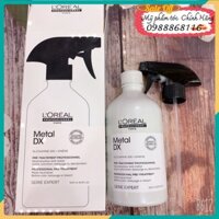 Dung dịch bảo vệ và dưỡng tóc, giúp tóc trông chắc khỏe trước khi nhuộm màu hoặc tẩy trắng tóc Metal DX Loreal 500ml