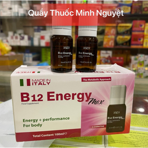 Dung dịch đạm uống B12 Energy Max cung cấp năng lượng - Hộp 10 Lọ x 10ml