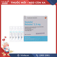 Dung dịch khí dung trị hen Ventolin Nebules 2.5mg | Hộp 30 ống
