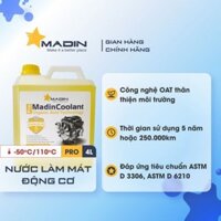 Dung Dịch Làm Mát Động Cơ Madin Coolant Pro 60% Mono Ethylen Glycol 4L