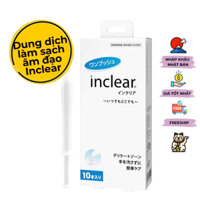 Dung dịch làm sạch âm đạo Inclear Nhật Bản/ khử mùi hôi, cân bằng PH âm đạo, gel bôi trơn/Hộp 10 ống