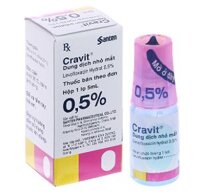 Dung dịch nhỏ mắt Cravit 0.5% trị nhiễm khuẩn mắt lốc 10 lọ 5ml