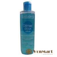 Dung dịch nước tẩy trang mắt và môi Evoluderm 250ml, giúp tẩy sạch bụi bẩn, lớp trang điểm, dưỡng ẩm cho da