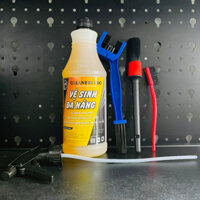 Dung Dịch Rửa Dầu Nhớt Đa Năng Cleaner Pro 1L, Rửa NSD, Rửa Xe + Chải Sên 3D, 1 Cọ, Bàn Chải Nhỏ