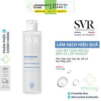 Dung Dịch Rửa Mặt, Tẩy Trang Dành Cho Mặt, Vùng Mắt Và Môi SVR Physiopure Eau Micellaire Chai 200ml - PEM200