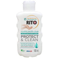 Dung dịch sát khuẩn Gel rửa tay khô RITO 180ml, làm sạch vi khuẩn, giữ ẩm cho da tay