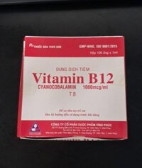 Dung dịch tiêm Vitamin B12 Vĩnh Phúc – Điều trị thiếu máu ác tính (Hộp 100 ống x 1ml)