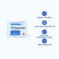 Dung dịch uống A.T Desloratadin 2.5mg trị viêm mũi dị ứng, mày đay, ngứa (30 ống x 5ml)