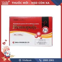 Dung dịch uống trị thiếu máu, thiếu sắt Hemopoly | Hộp 20 ống