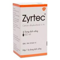 Dung dịch uống Zyrtec Sol 1mg/ml điều trị triệu chứng viêm mũi dị ứng, mày đay